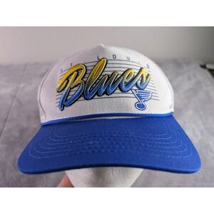 St Louis Blues NHL Snapback Hat Melon Wear White Blue Ticketmaster Logo Cap